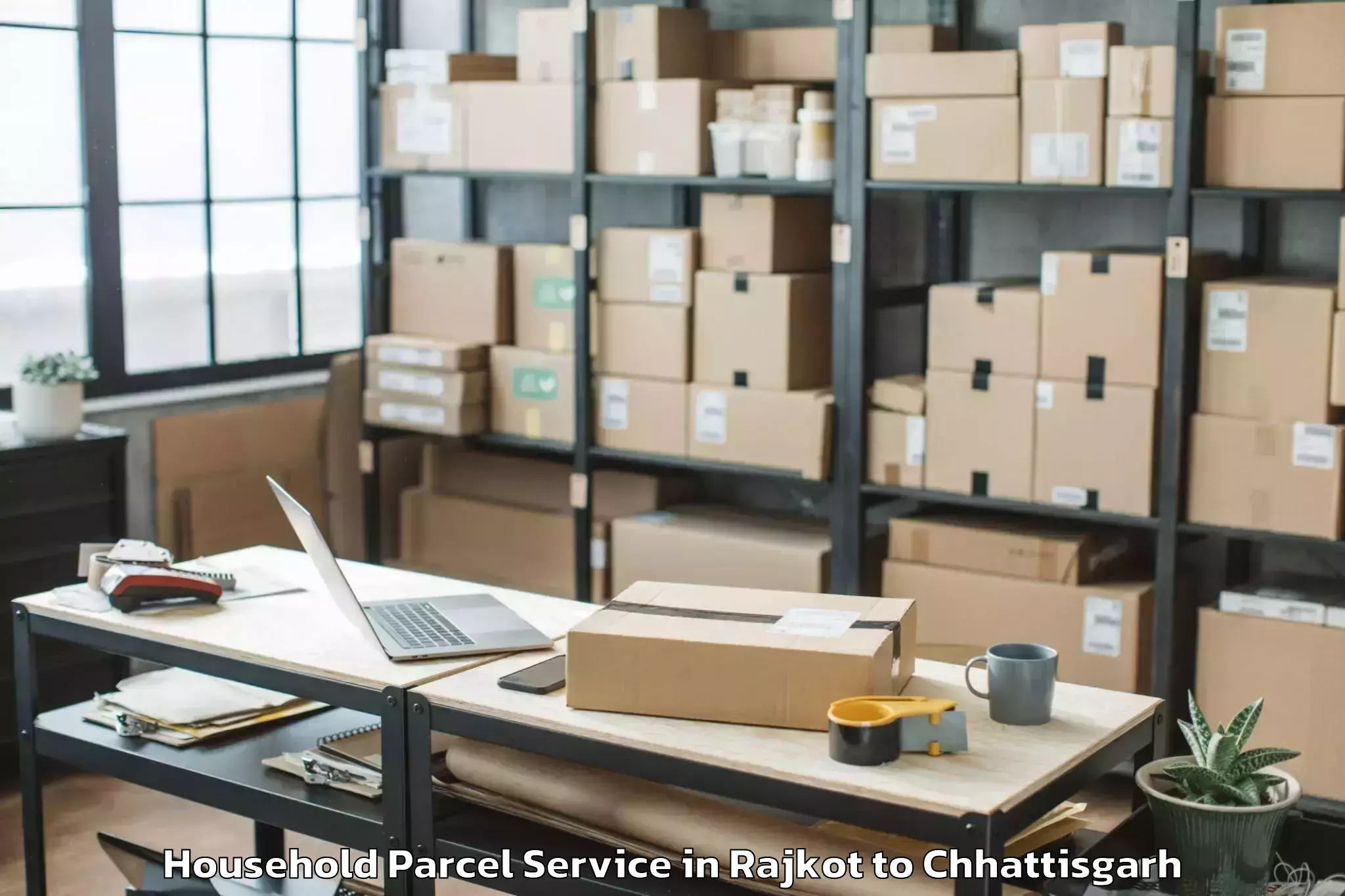 Hassle-Free Rajkot to Gunderdehi Household Parcel